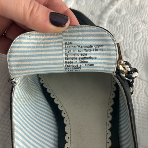 1901 Black Mules with Gold and White Detail - Picture 6 of 6